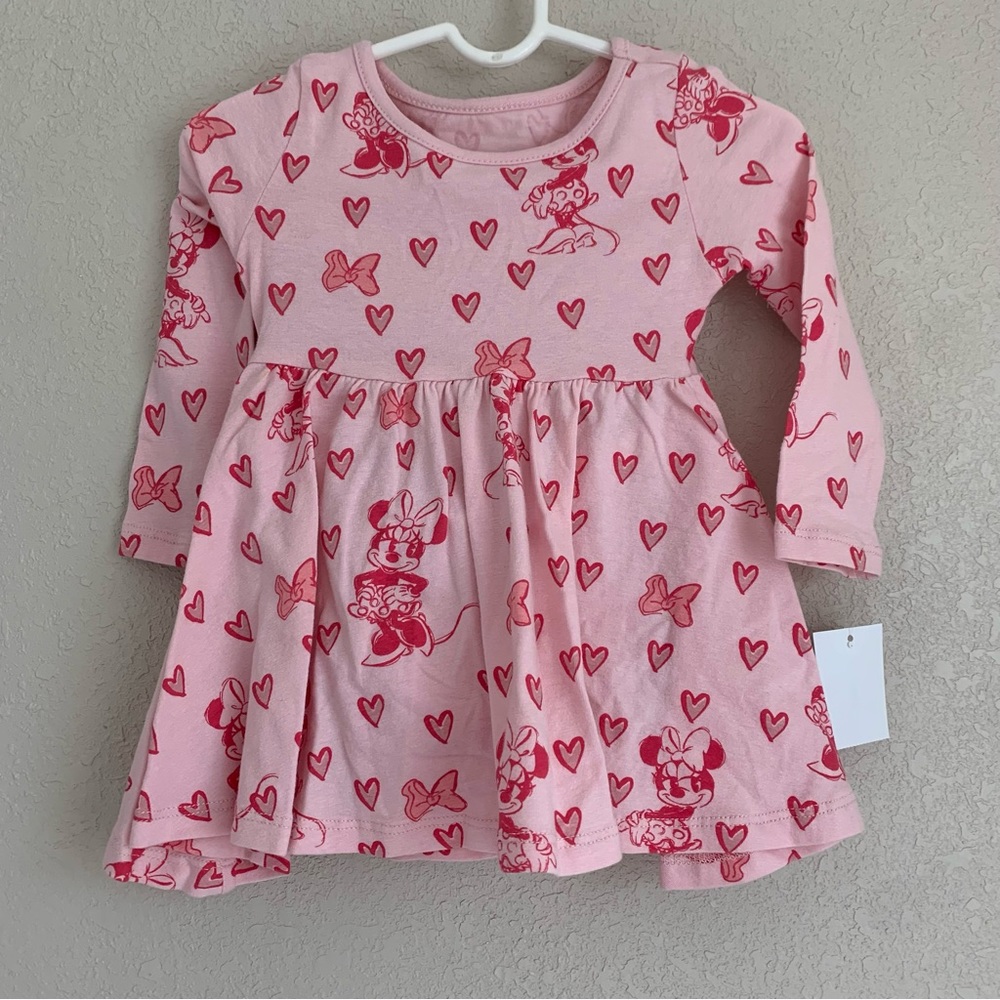 Minnie Mouse Valentines Day Long Sleeve Baby Dress